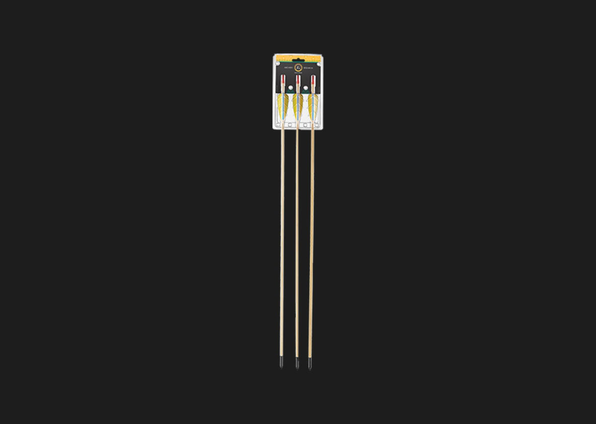 EK Archery Natural Feather Wooden Arrows - 3 Pack