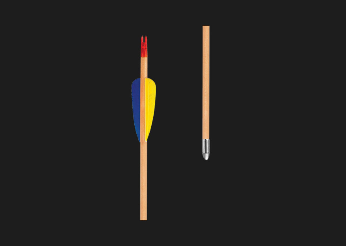 EK Archery Natural Feather Wooden Arrows - 3 Pack