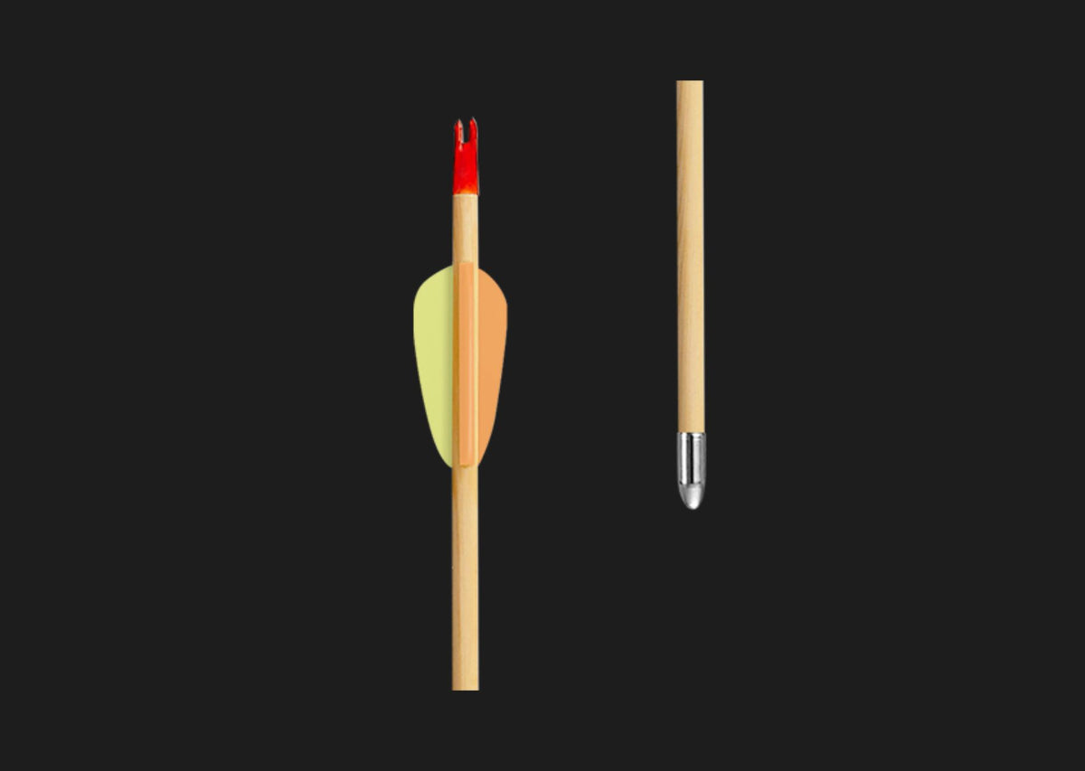 EK Archery Target Wooden Arrows - 5 Pack